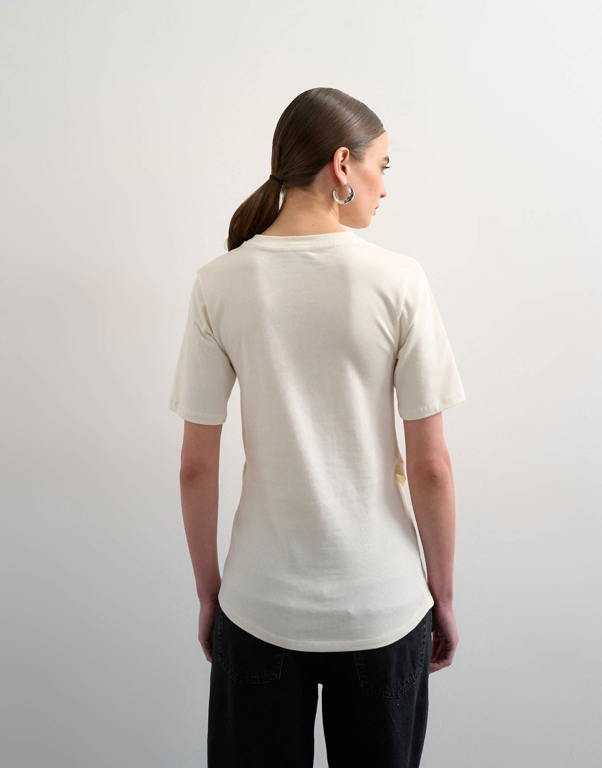 Topshop wrap front half sleeve top in ecru