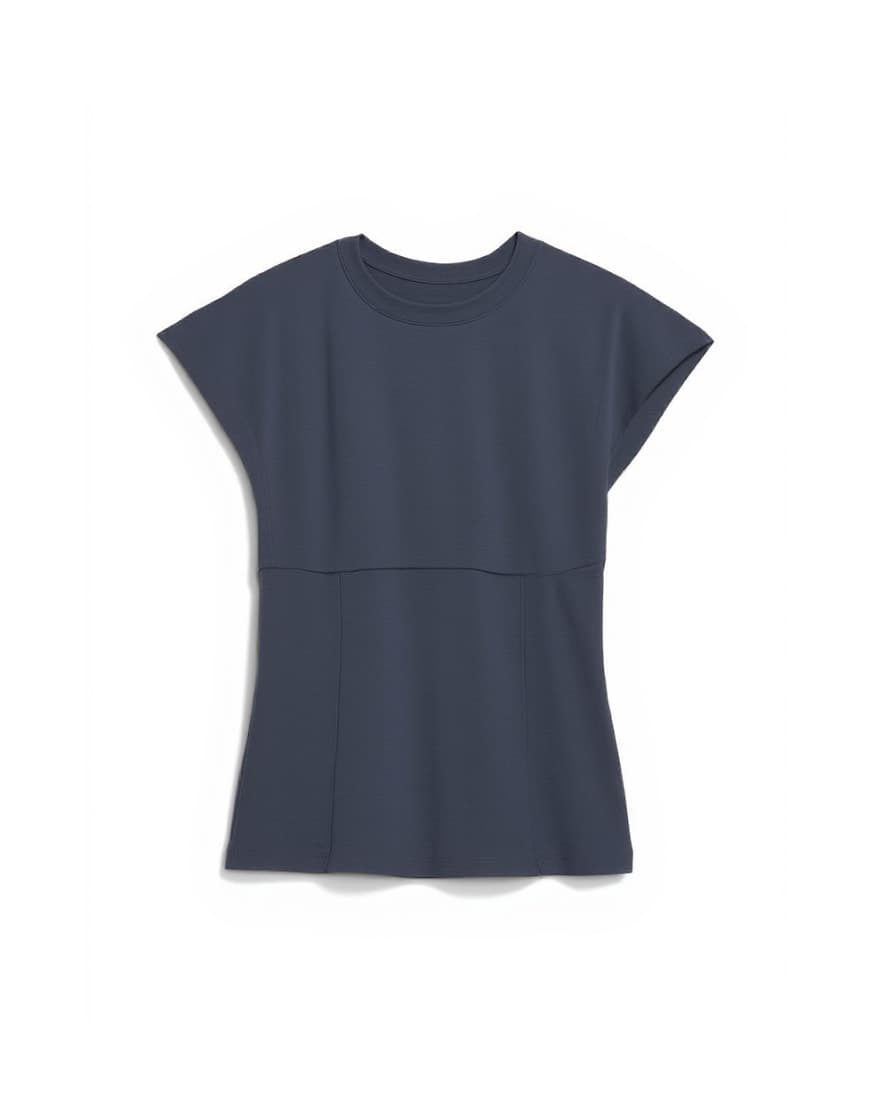 Topshop clean corset seamed cap sleeve top in charcoal