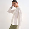 Topshop tuck waist long sleeve tee in ivory