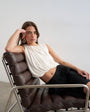 Topshop bubble drape top in ivory