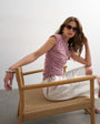 Topshop ruched detail cupro top in mauve