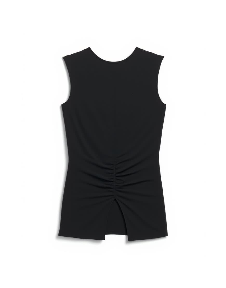 Topshop clean ruched tank in black