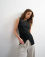 Topshop clean ruched tank in black