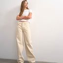 Topshop Cinch low rise relaxed jean in natural