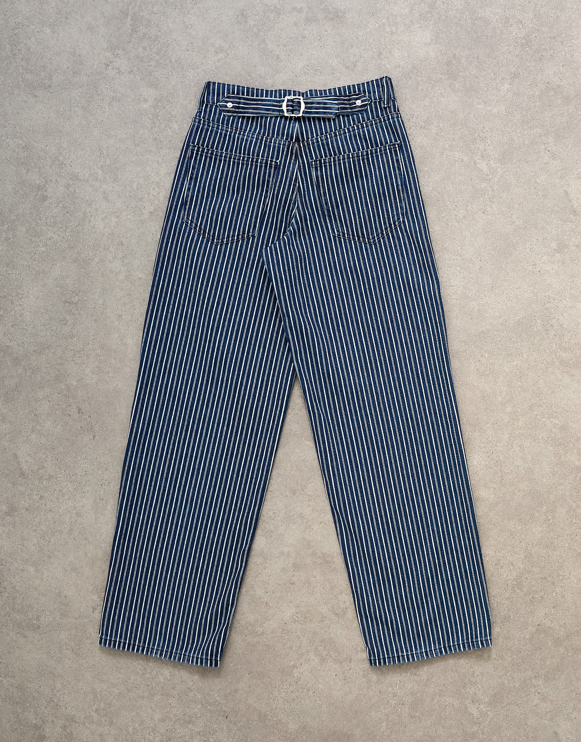 Topshop Cinch low rise relaxed jean in blue stripe