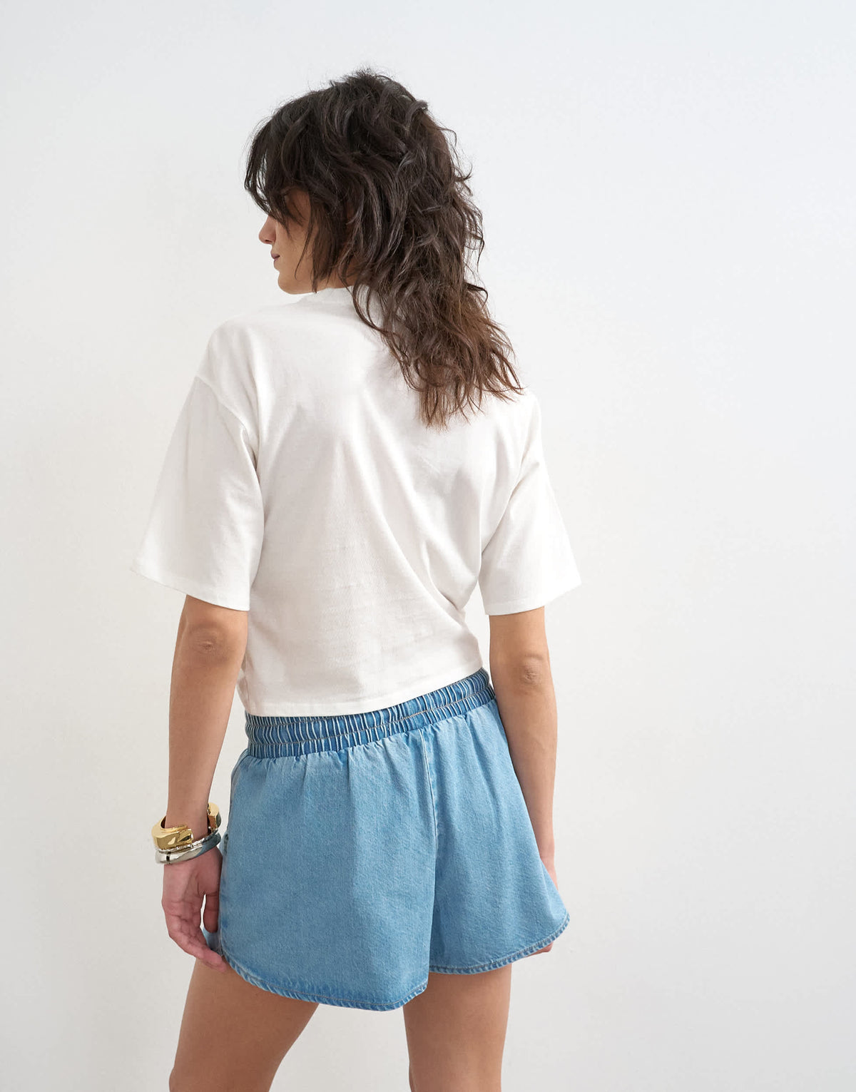 Topshop tuck hem boxy tee in ivory