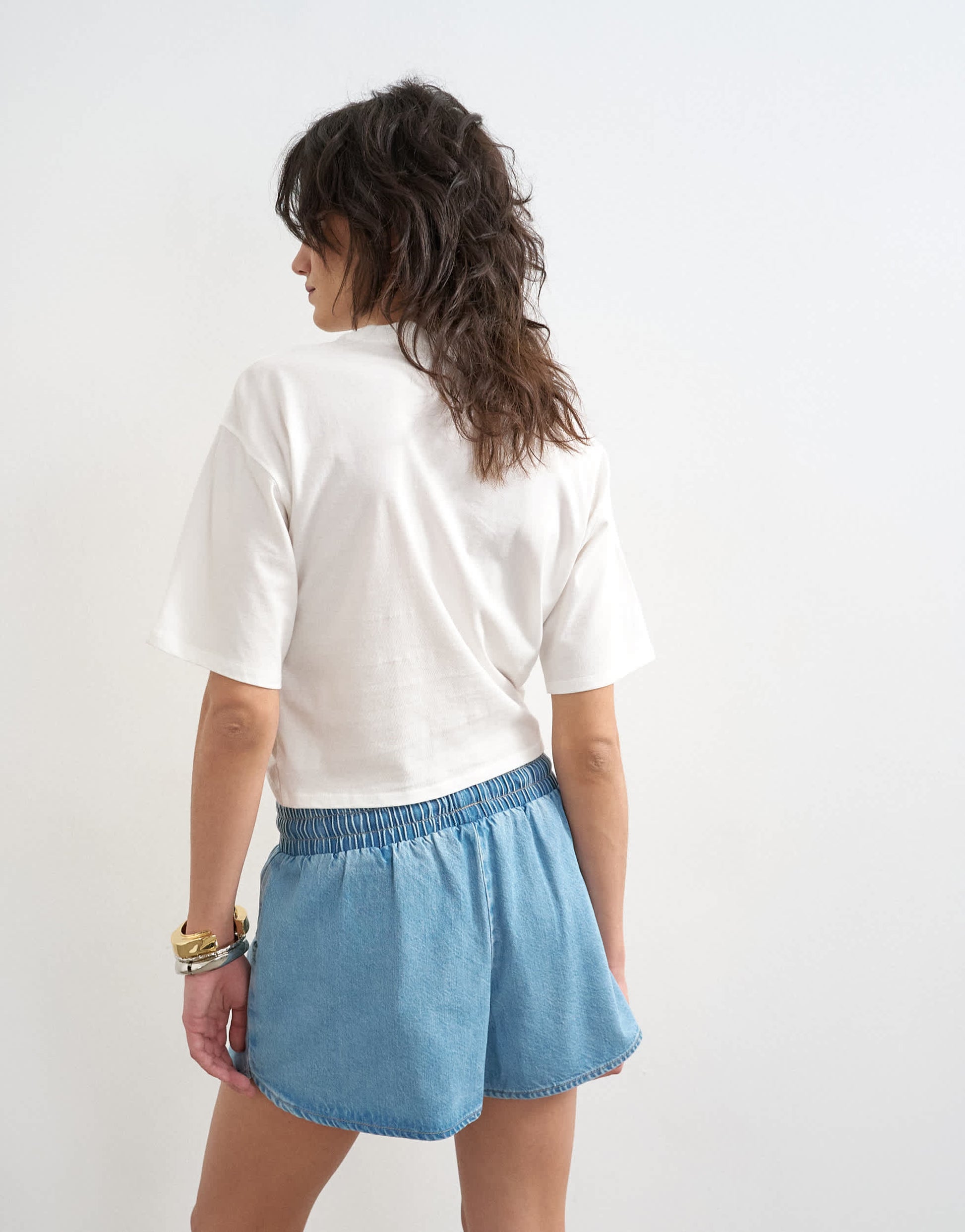 Topshop tuck hem boxy tee in ivory