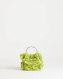 Topshop Millie small straw flower grab bag with metal handle in lime