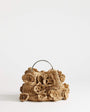 Topshop Millie small straw flower grab bag with metal handle in natural