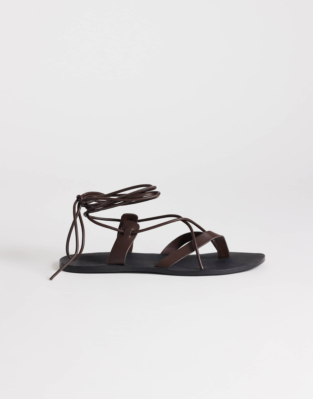 Topshop Maisie strappy flat sandal in chocolate
