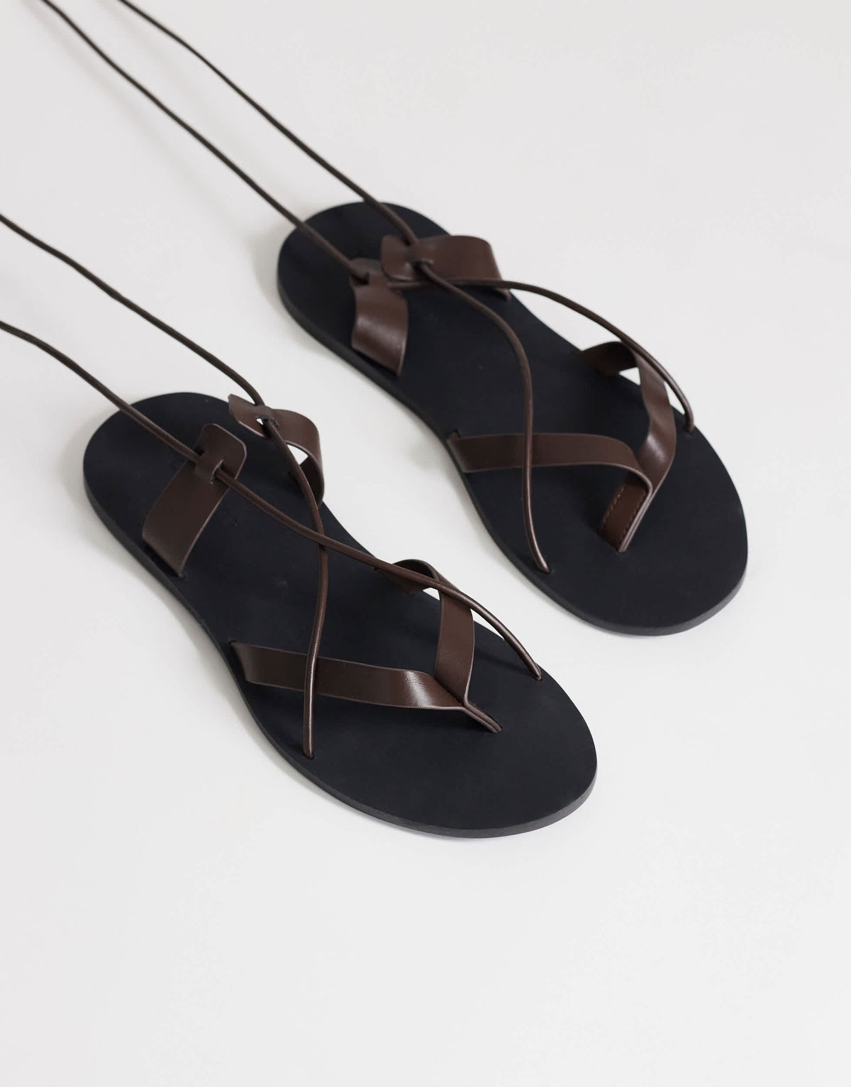Topshop Maisie strappy flat sandal in chocolate