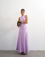 Topshop dropped waist full circle hem midi dress in lilac