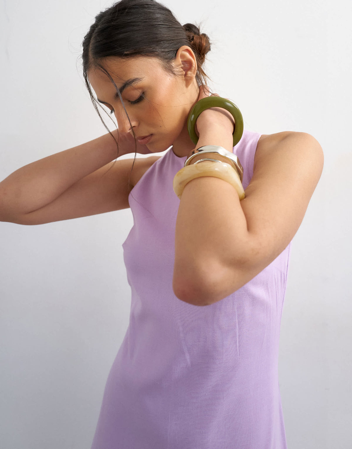 Topshop dropped waist full circle hem midi dress in lilac