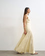 Topshop dropped waist full circle hem midi dress in buttermilk