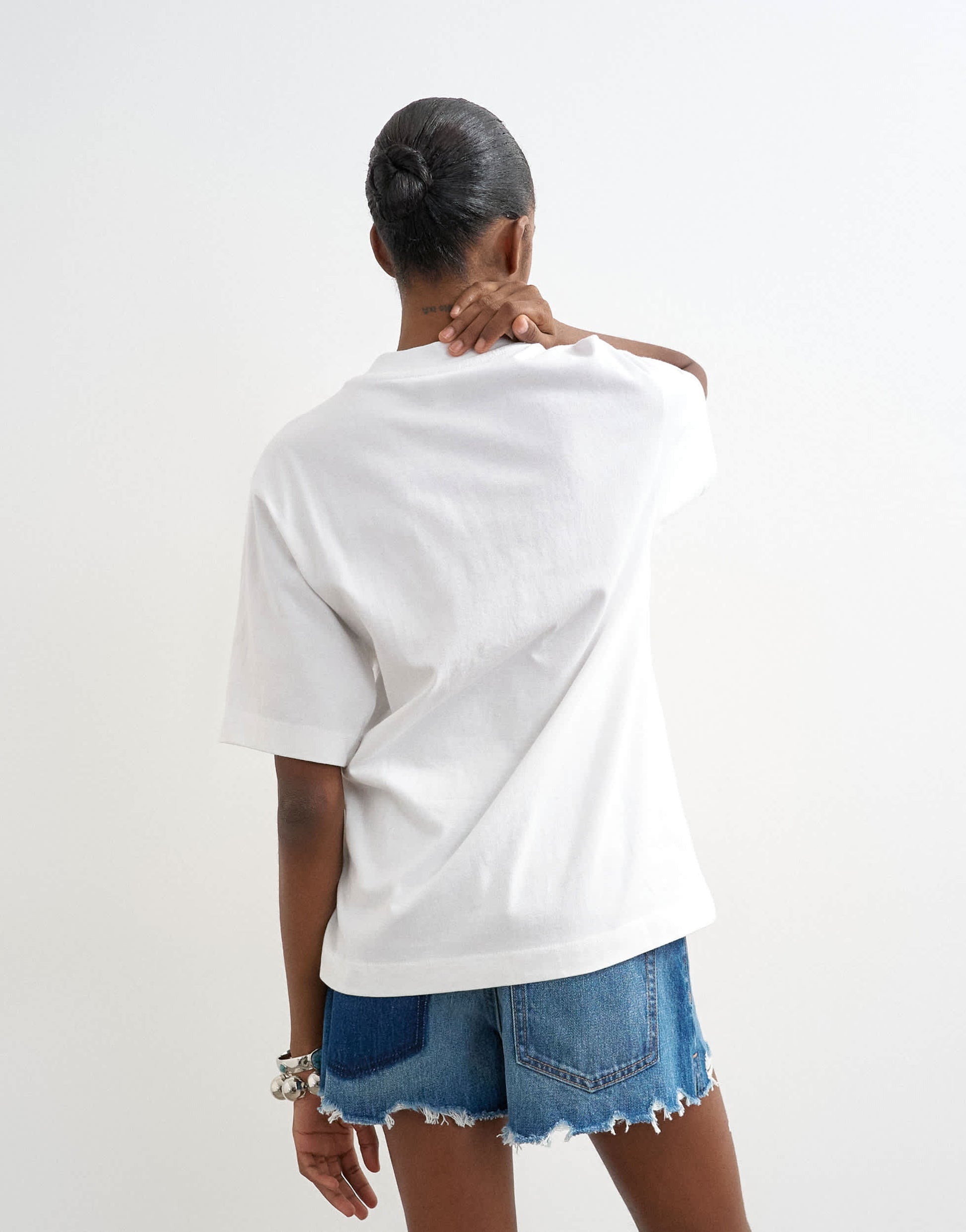 Topshop twist tuck tee in white