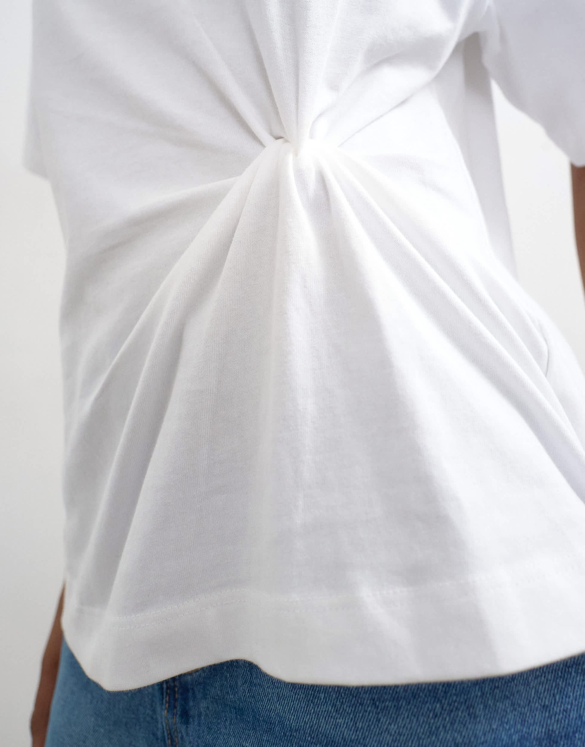 Topshop twist tuck tee in white