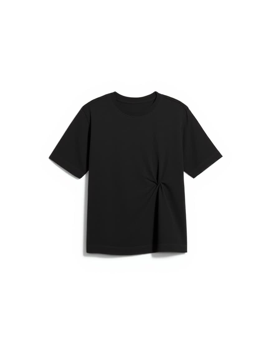 Topshop twist tuck tee in black