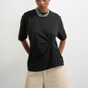 Topshop twist tuck tee in black