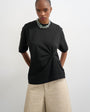 Topshop twist tuck tee in black