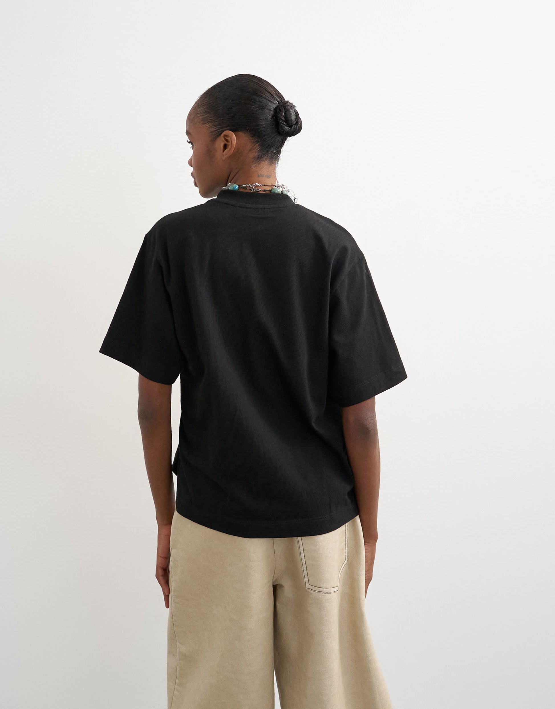 Topshop twist tuck tee in black