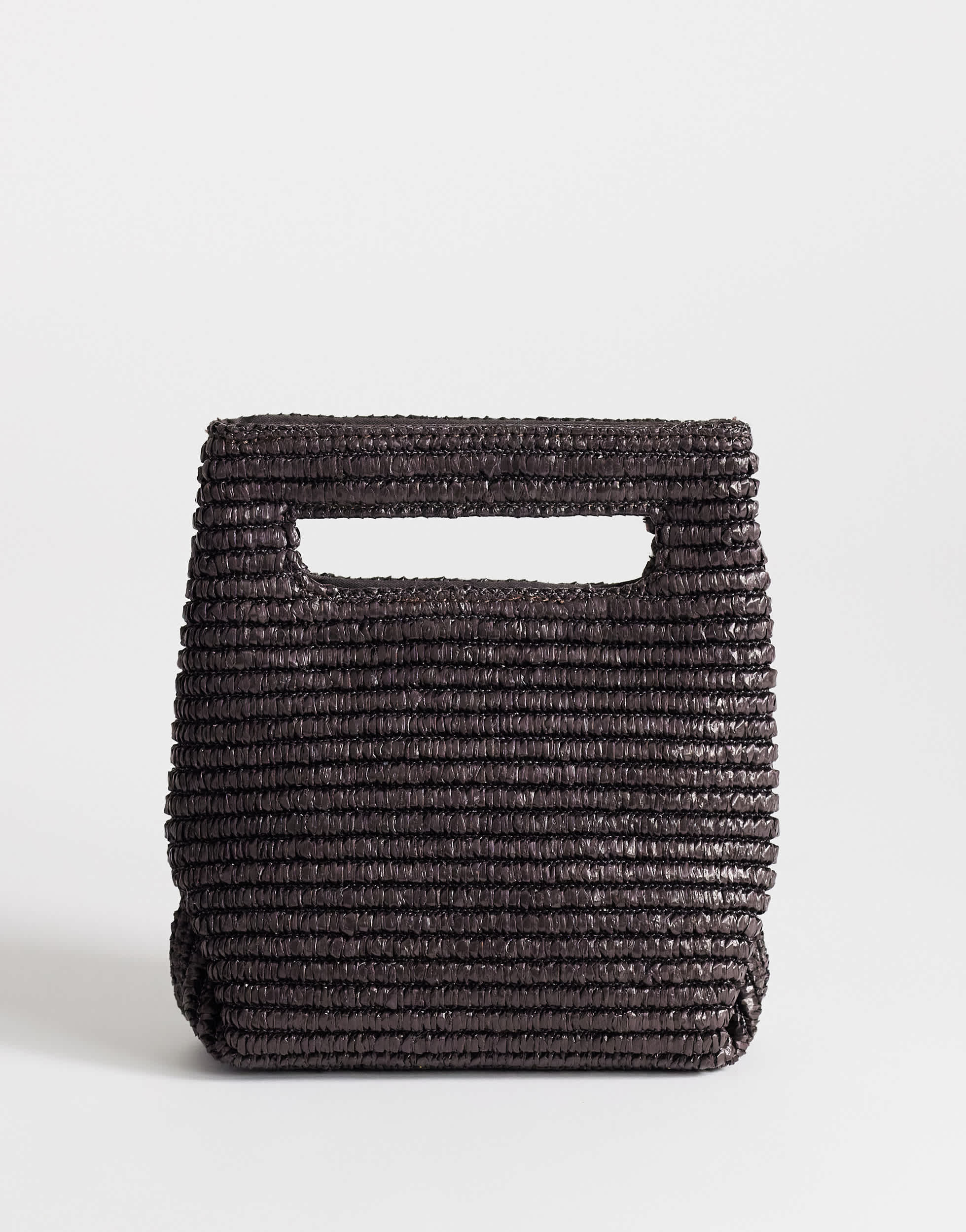 Topshop Stella straw small grab bag in chocolate