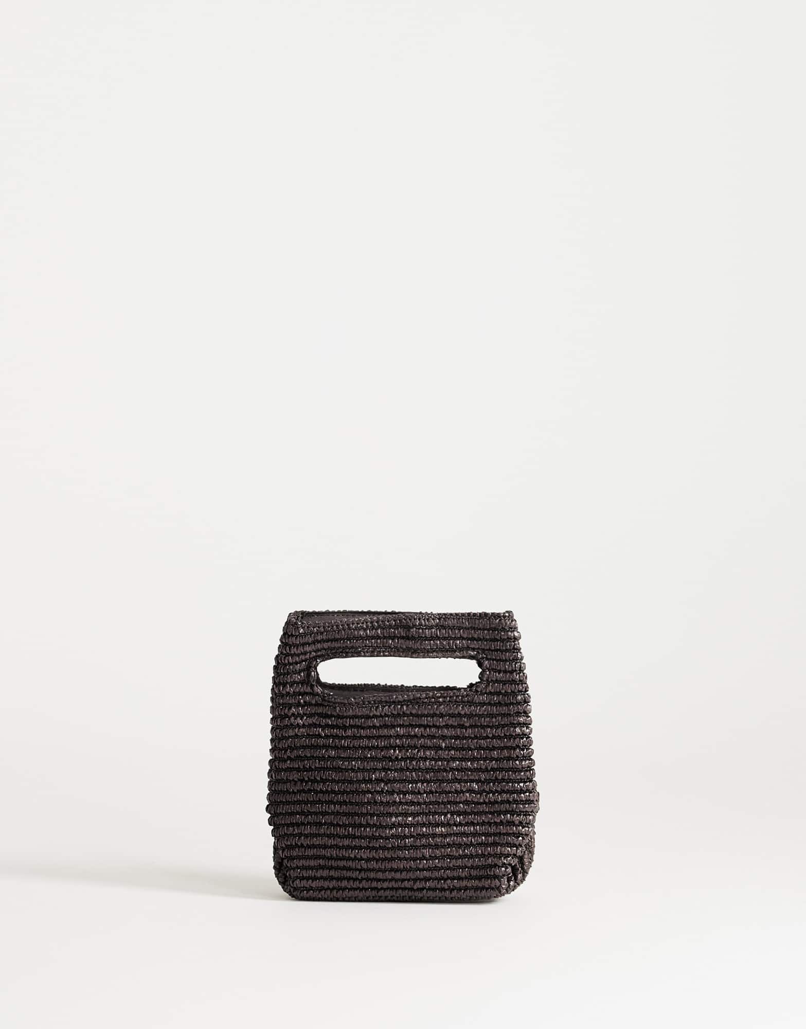 Topshop Stella straw small grab bag in chocolate