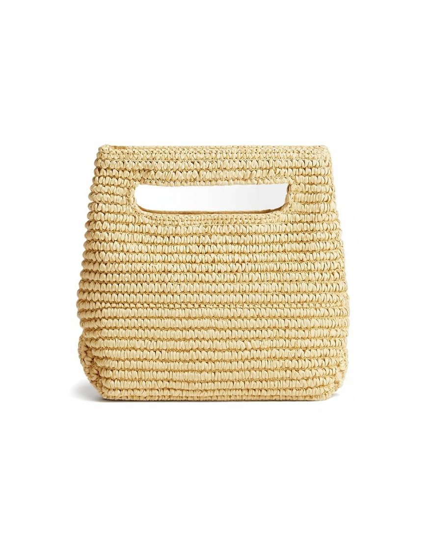 Topshop Stella straw small grab bag in natural