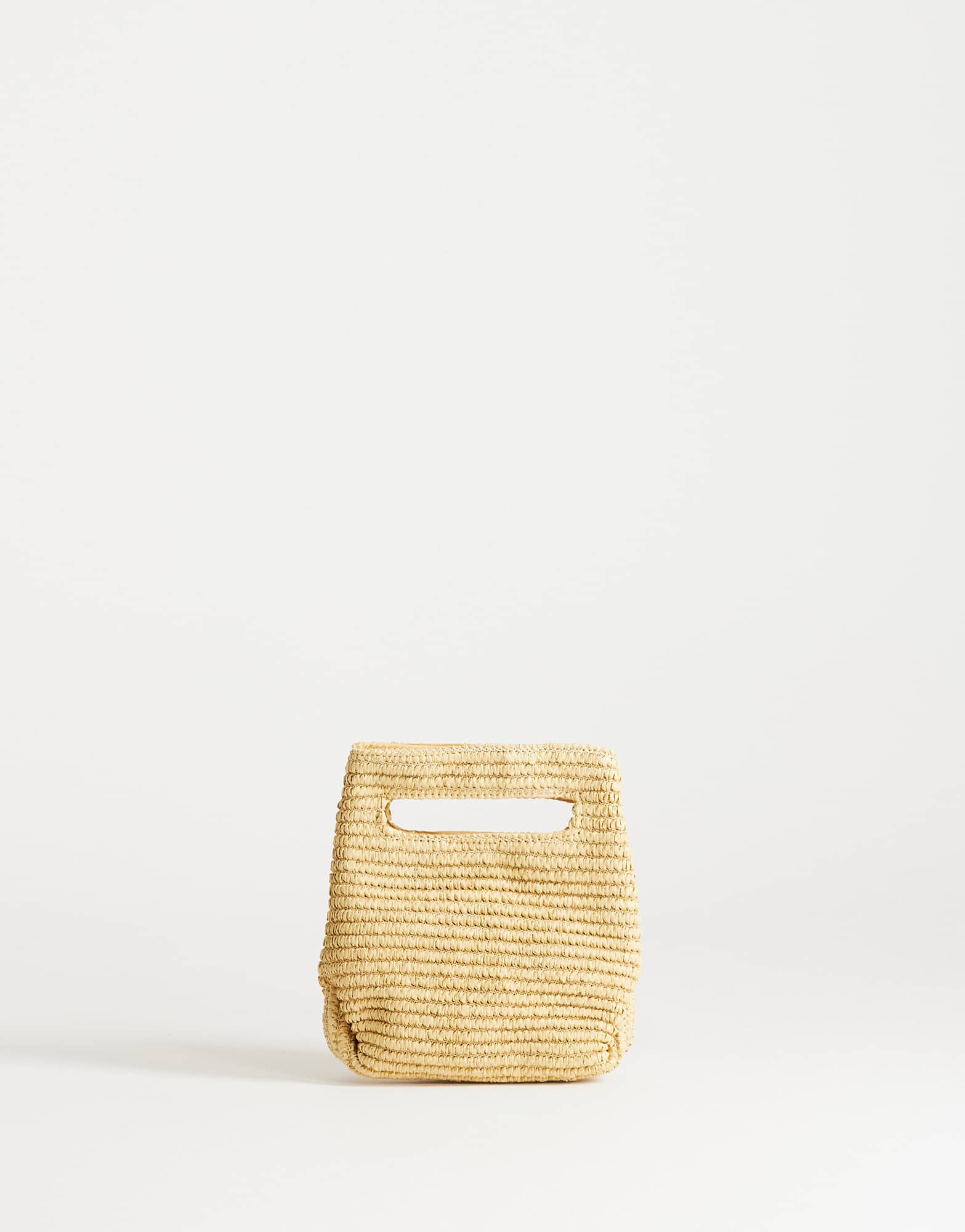 Topshop Stella straw small grab bag in natural