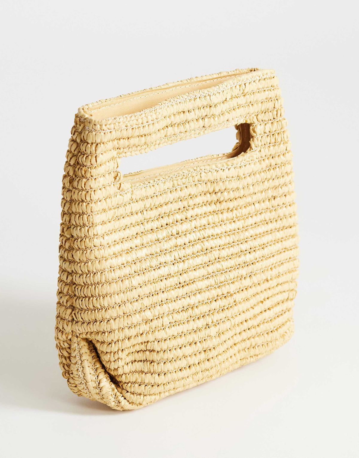 Topshop Stella straw small grab bag in natural
