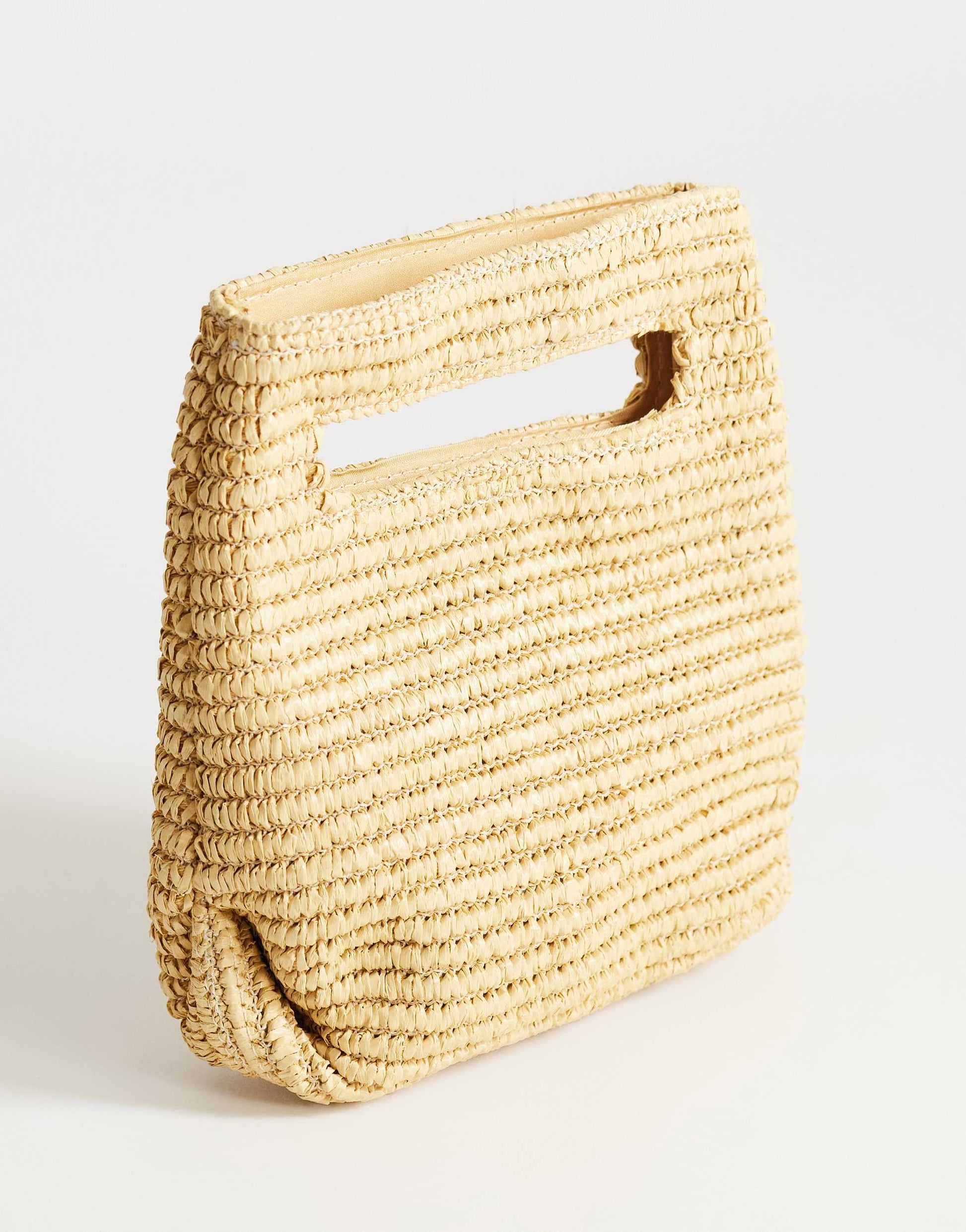 Topshop Stella straw small grab bag in natural