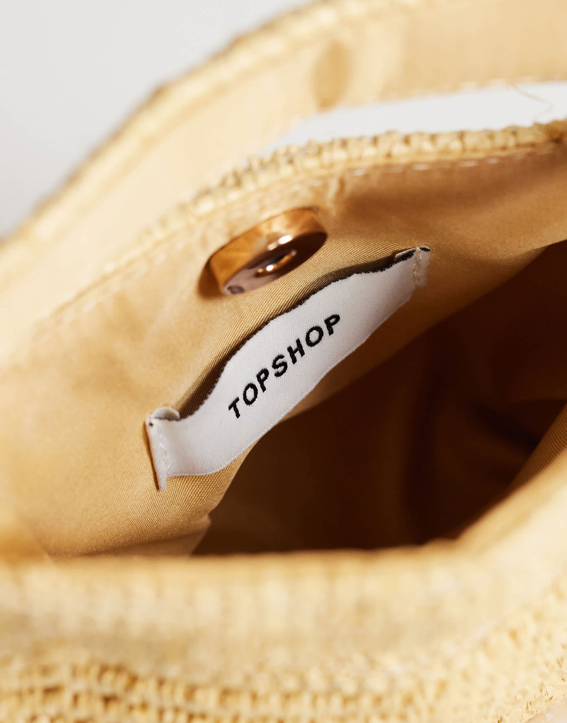 Topshop Stella straw small grab bag in natural