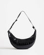 Topshop Jasper medium scoop croc cross body bag in black