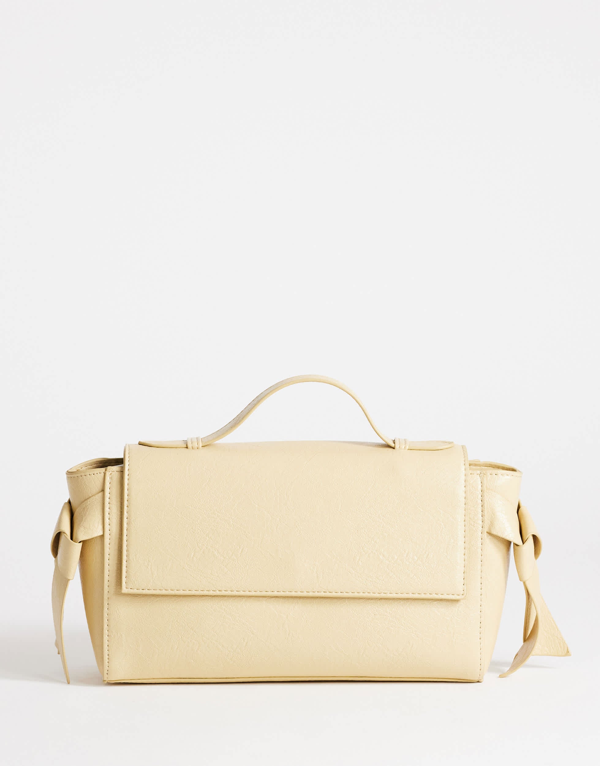 Topshop Josie small grab knot detail grab bag in buttermilk