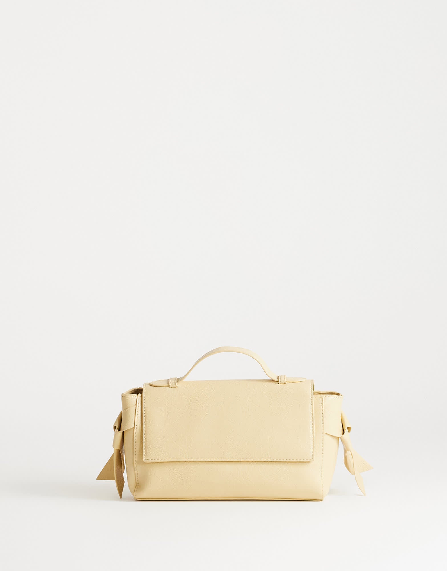 Topshop Josie small grab knot detail grab bag in buttermilk