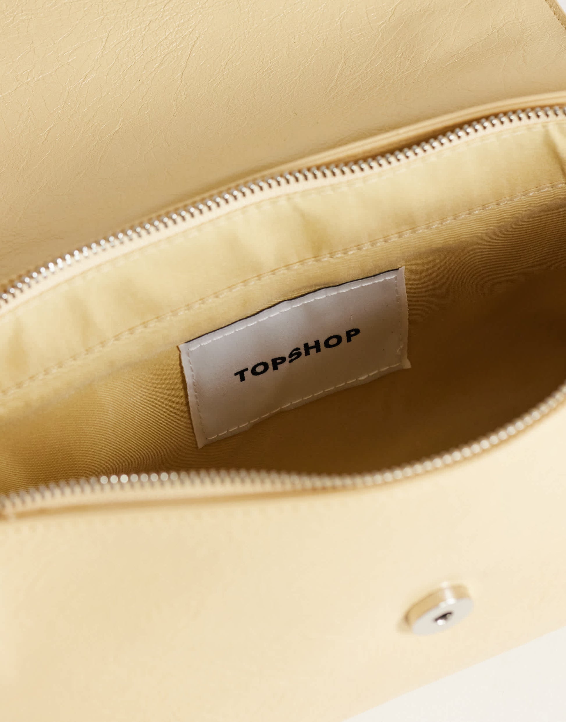Topshop Josie small grab knot detail grab bag in buttermilk