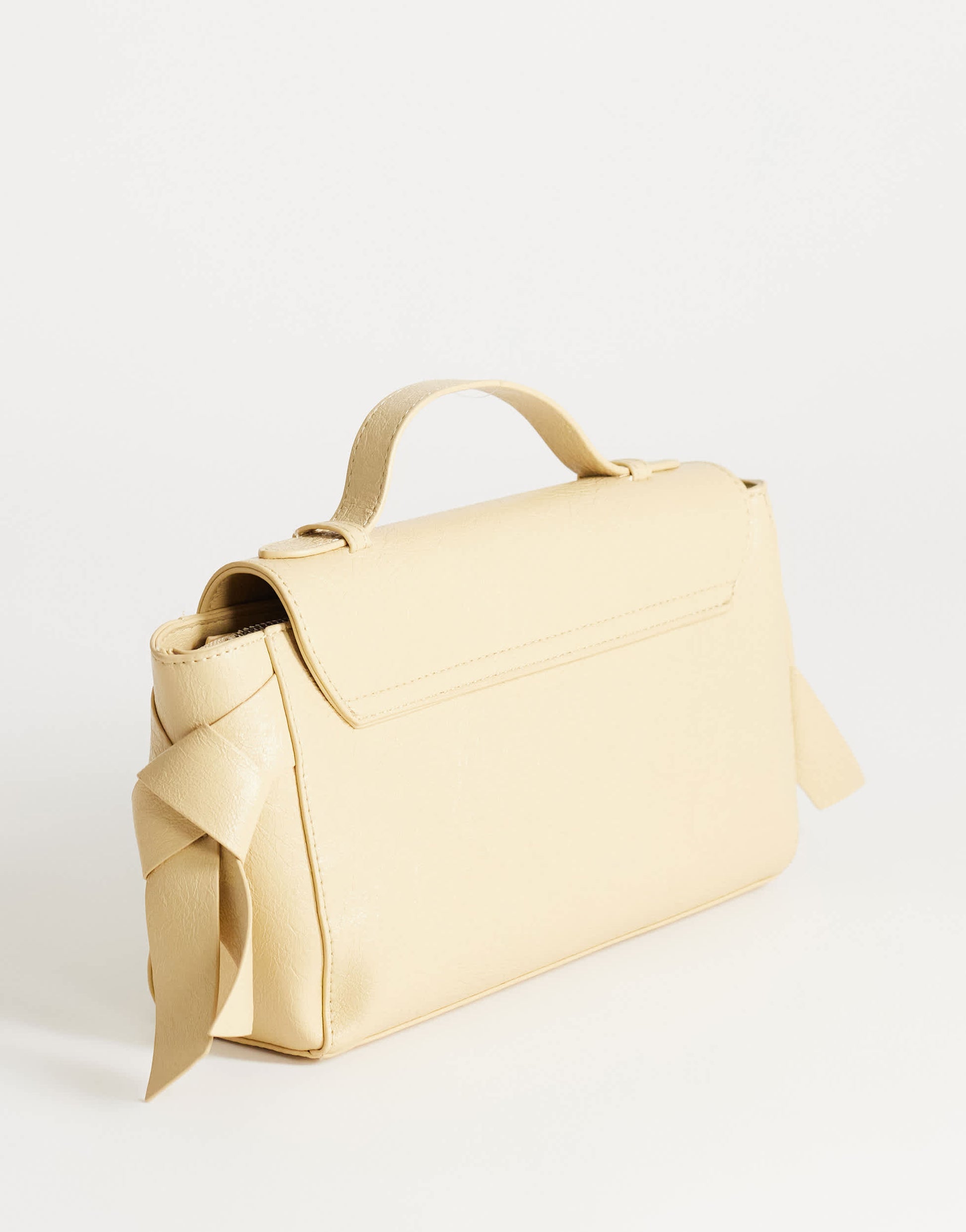 Topshop Josie small grab knot detail grab bag in buttermilk