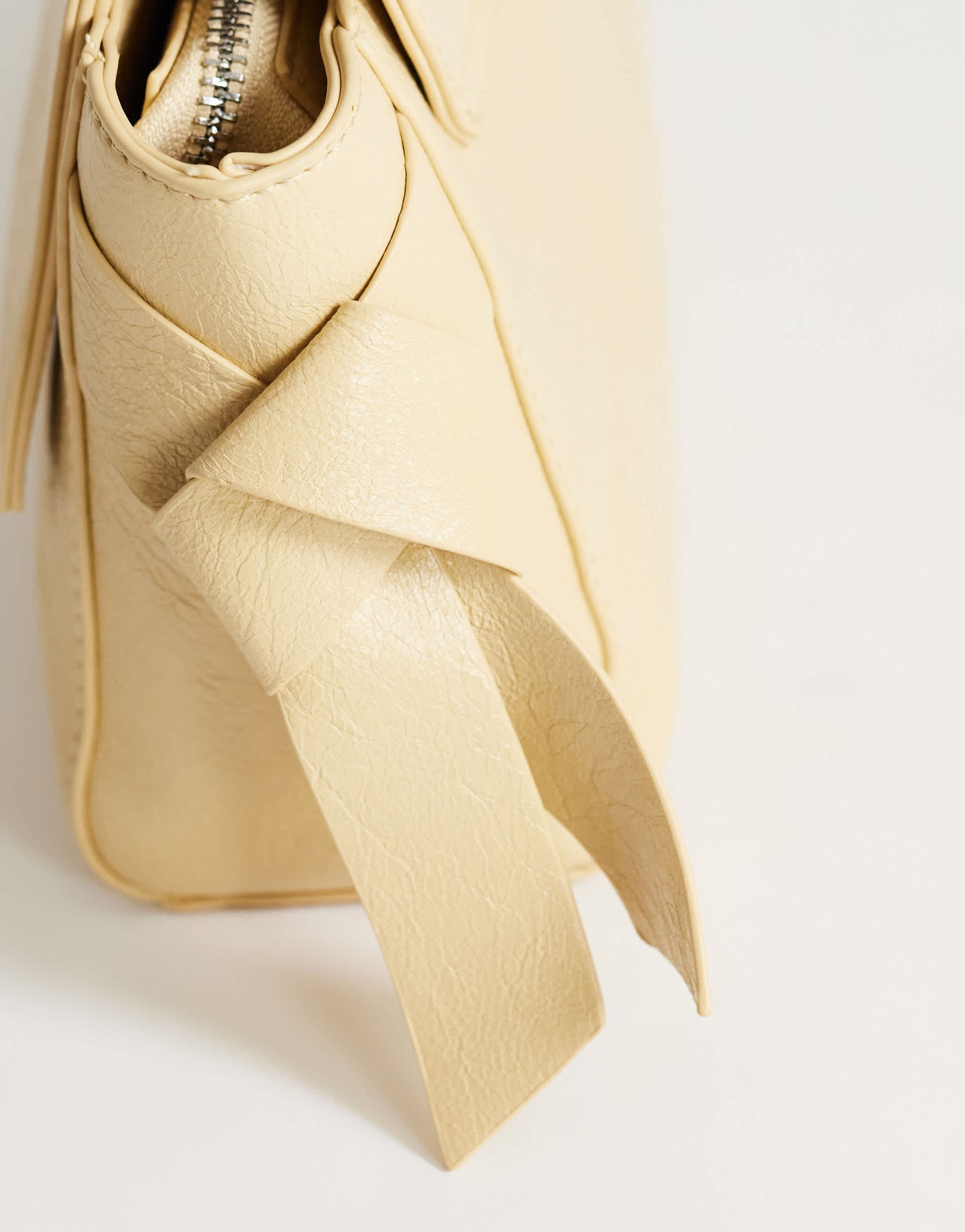 Topshop Josie small grab knot detail grab bag in buttermilk