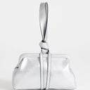 Topshop Jade mini loop grab bag in silver