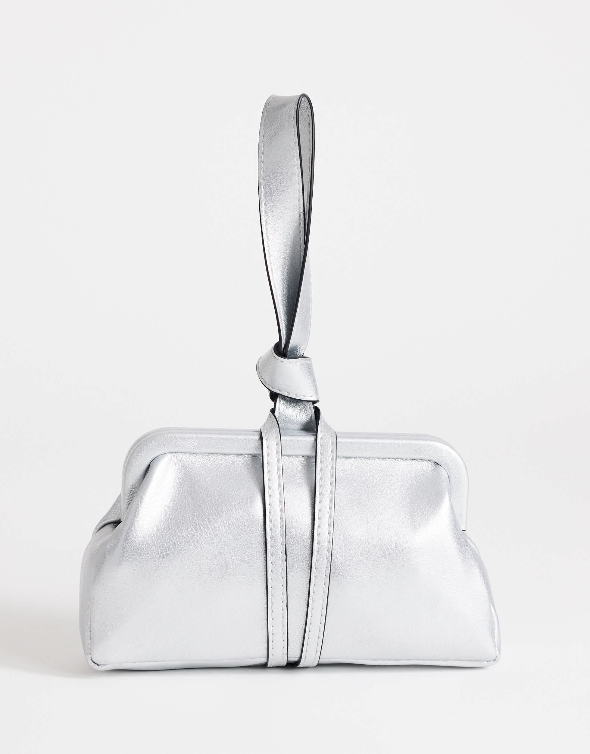 Topshop Jade mini loop grab bag in silver