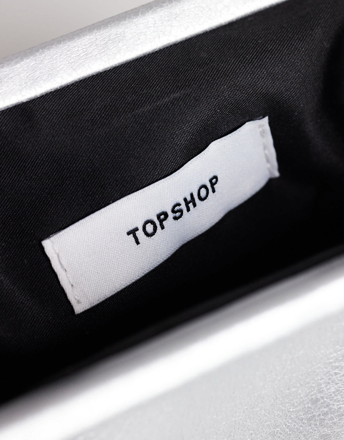 Topshop Jade mini loop grab bag in silver