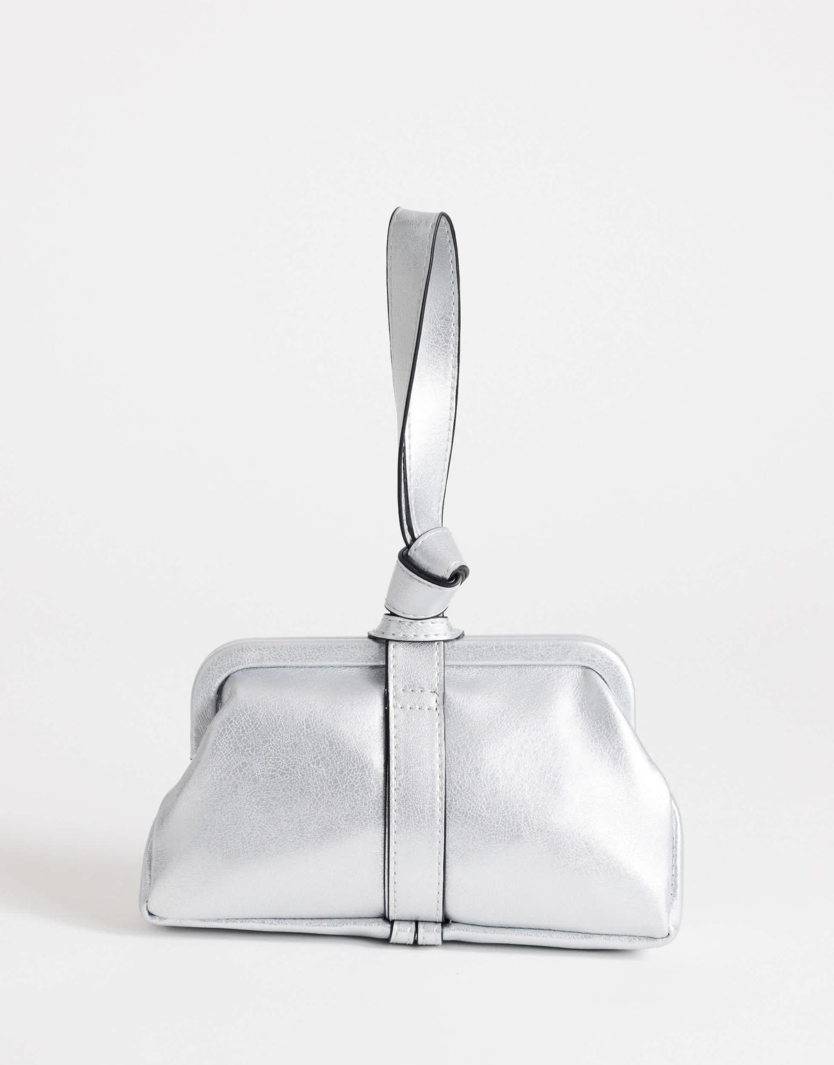 Topshop Jade mini loop grab bag in silver
