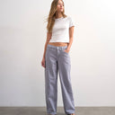 Topshop Cinch low rise relaxed jean in lilac