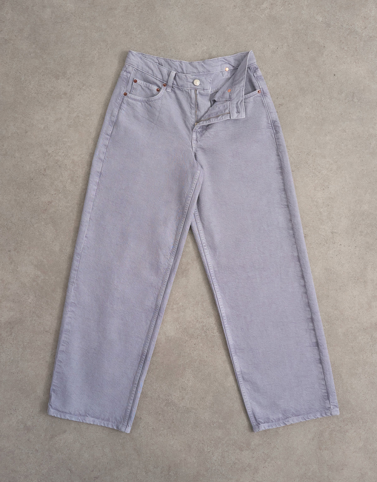 Topshop Cinch low rise relaxed jean in lilac