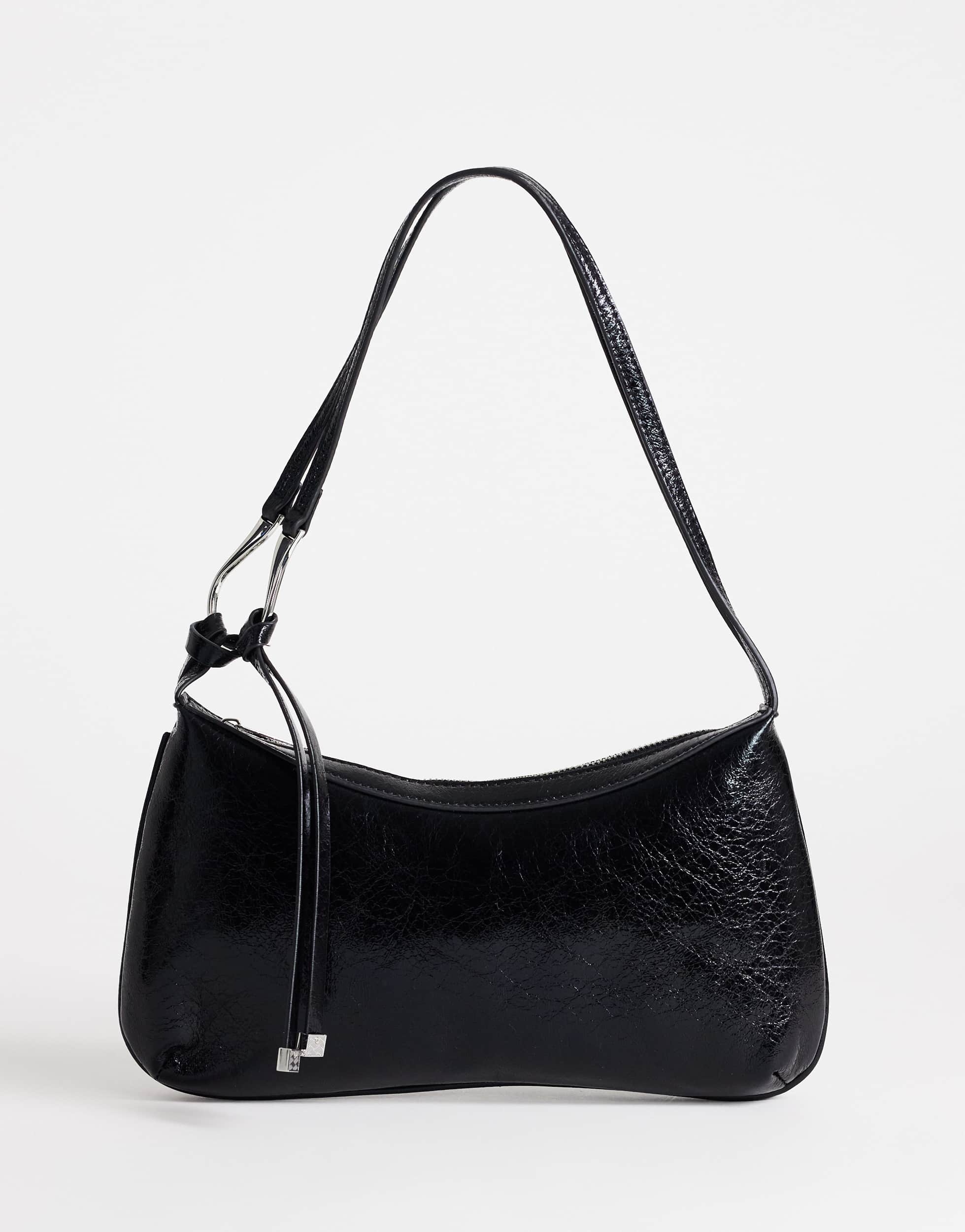Topshop Jaye small shoulder bag in black