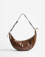 Topshop Jasper medium scoop croc cross body bag in chocolate