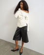 Topshop knitted cinch twist top in ivory