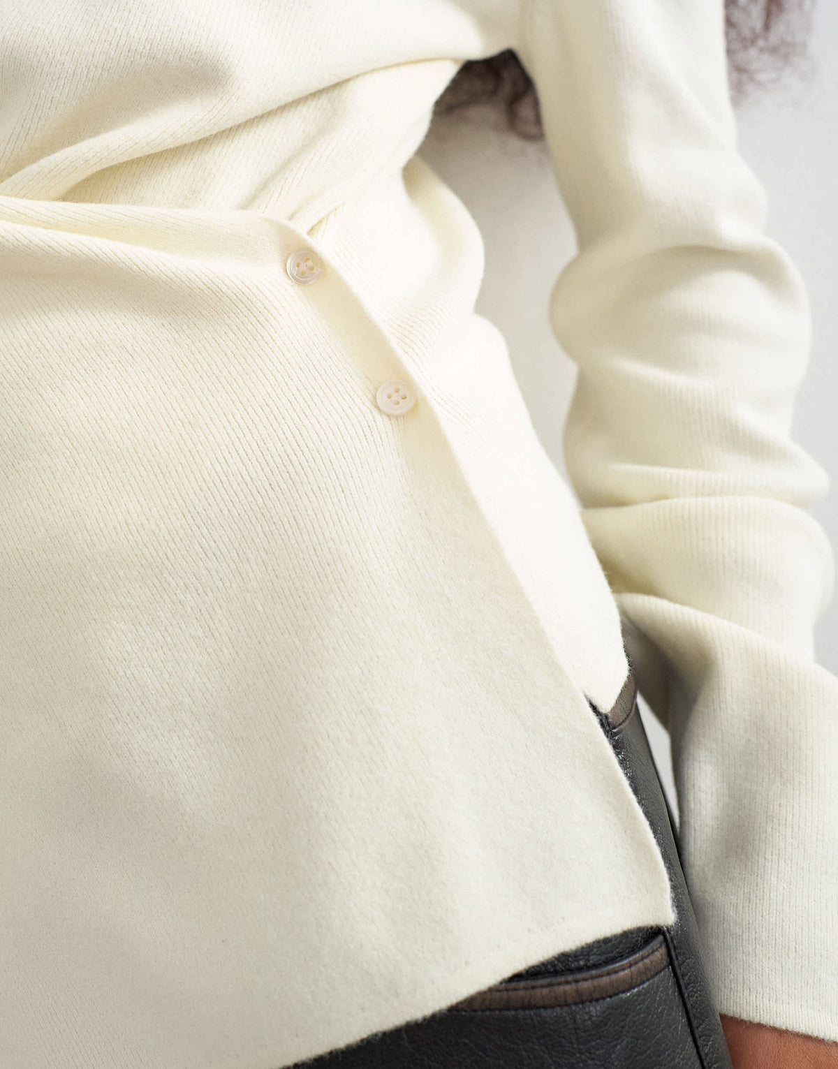 Topshop knitted cinch twist top in ivory
