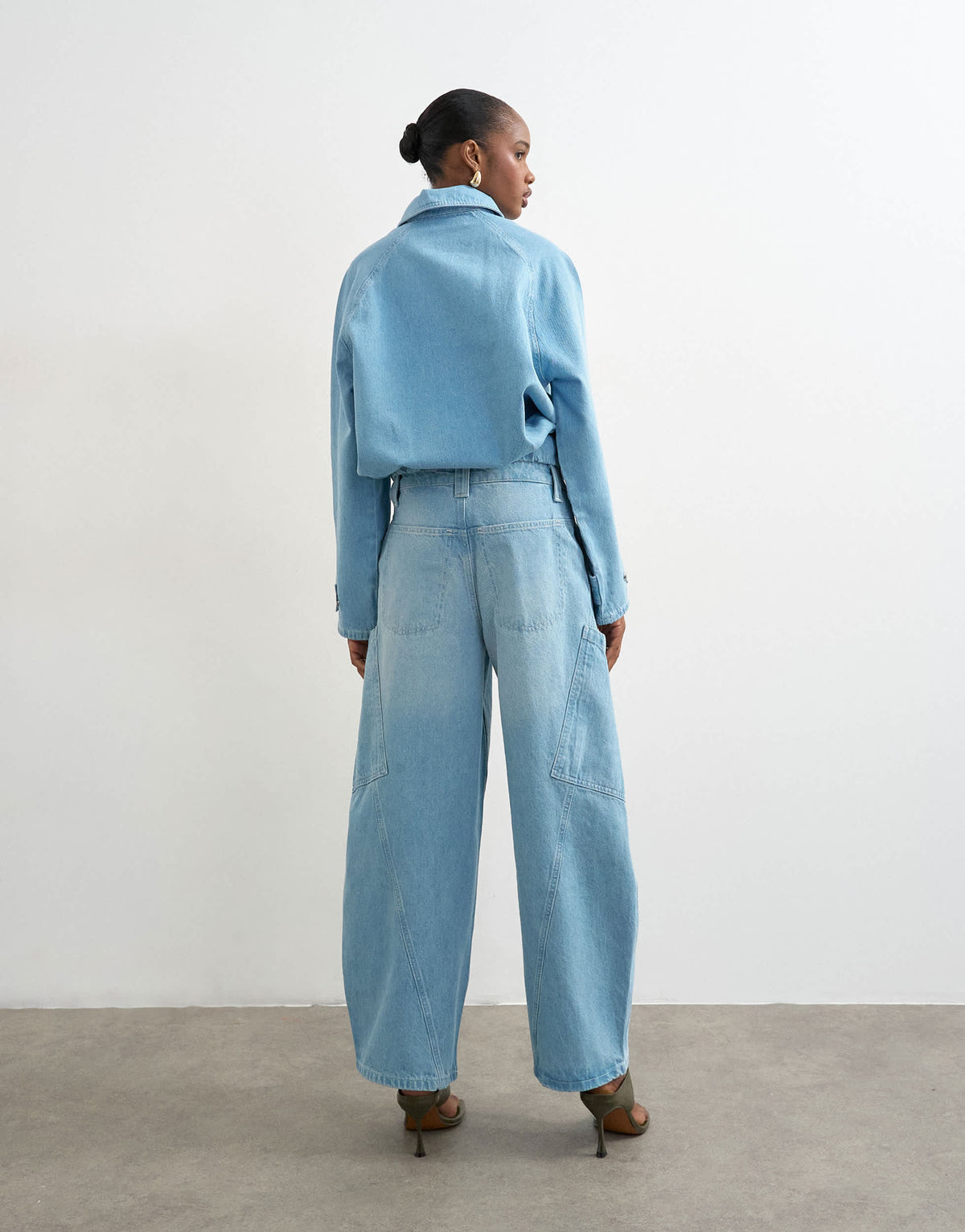 Topshop high rise utility barrel jean in bleach