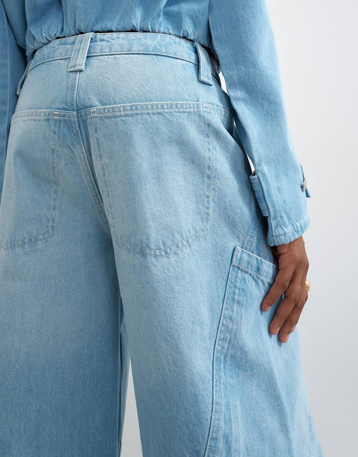 Topshop high rise utility barrel jean in bleach