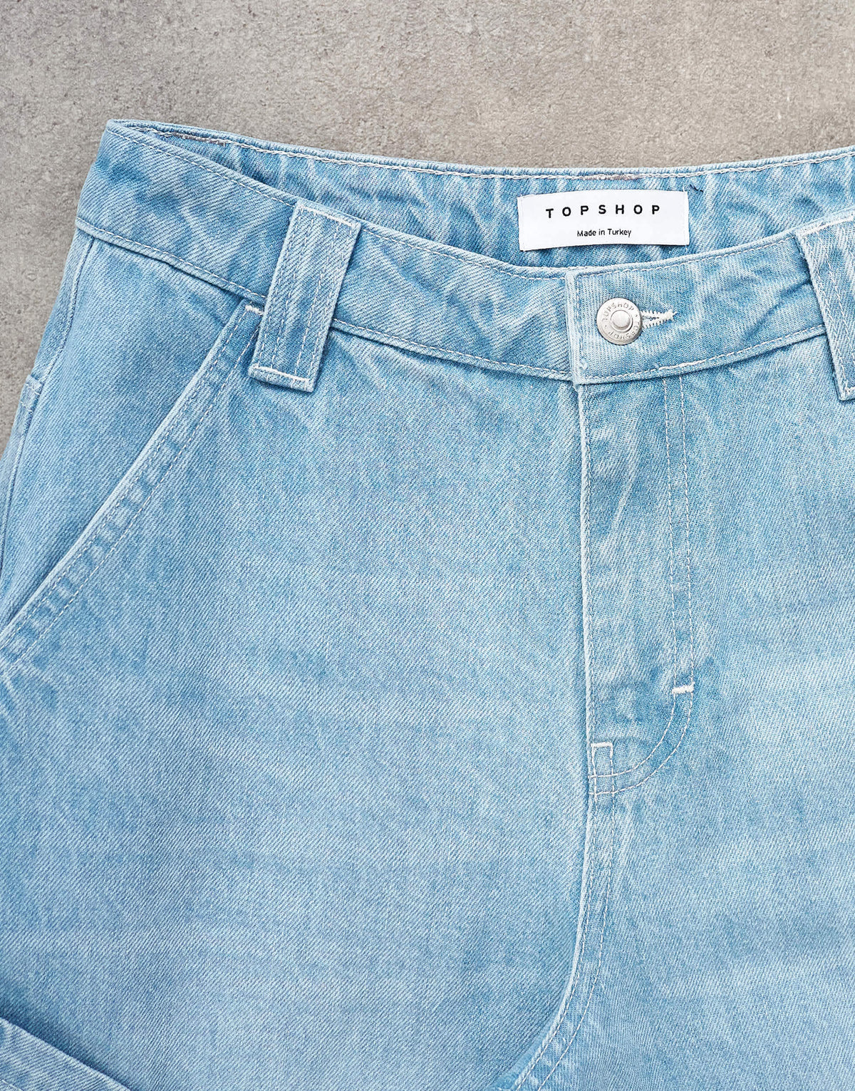 Topshop high rise utility barrel jean in bleach